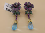 18k White Gold Multi Color Gemstone Drop Earrings, 16.2g, S108815