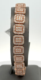 14k Rose Gold 11.00 CT Diamond Tennis Bracelet, 46.2g 9", S105964