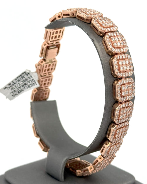 14k Rose Gold 11.00 CT Diamond Tennis Bracelet, 46.2g 9", S105964