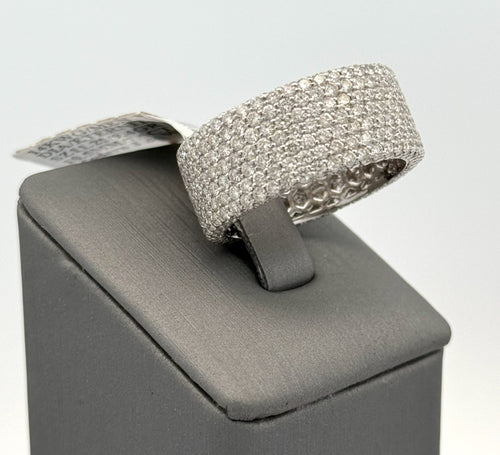 14k White Gold 7.5CT Diamond Men's Pave Band, 9.4g, Size 11.25, S107463