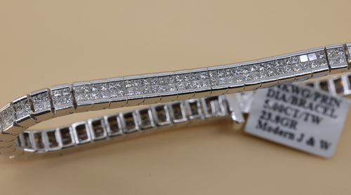 14k White Gold 4.75 CT Diamond Tennis Bracelet, 7", 23.8g, S108818