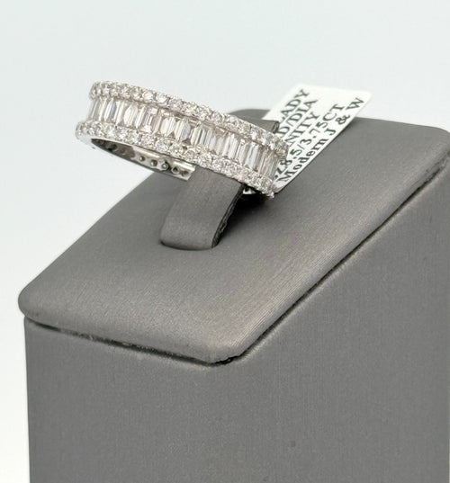 14k White Gold 3.75CT Baguette & Round Diamond Ring, 5.0gm, size 8.5, S107462