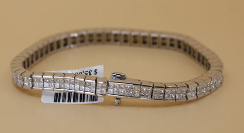 14k White Gold 4.75 CT Diamond Tennis Bracelet, 7", 23.8g, S108818
