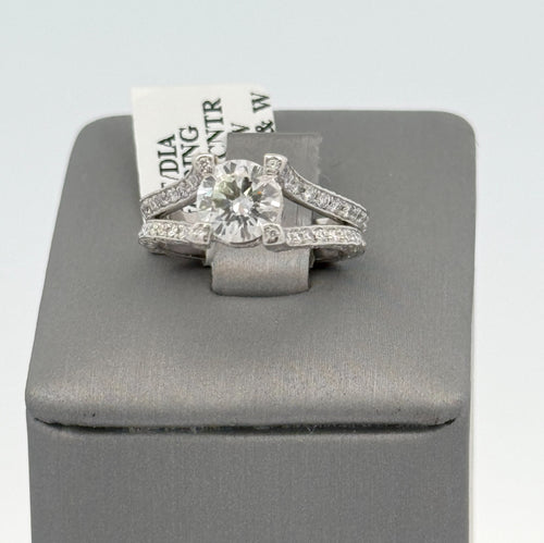 Platinum 2.00 CT Diamond Engagement Ring, 7.3g, Size 4.5, S107266