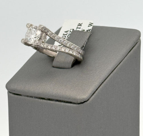 Platinum 2.00 CT Diamond Engagement Ring, 7.3g, Size 4.5, S107266