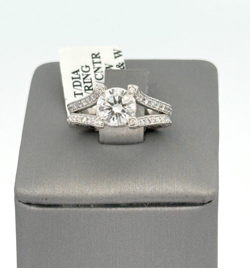 Platinum 2.00 CT Diamond Engagement Ring, 7.3g, Size 4.5, S107266