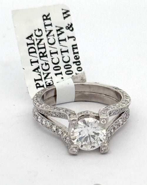 Platinum 2.00 CT Diamond Engagement Ring, 7.3g, Size 4.5, S107266