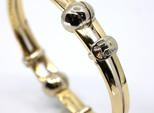Brev Sauro 18k Yellow Gold Luxury Bracelet Two-Tone 28g, S108819 (Pre-owned)