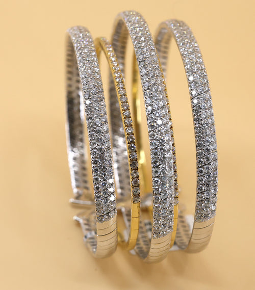 18k White & Yellow Gold Wide Bracelet, S16810