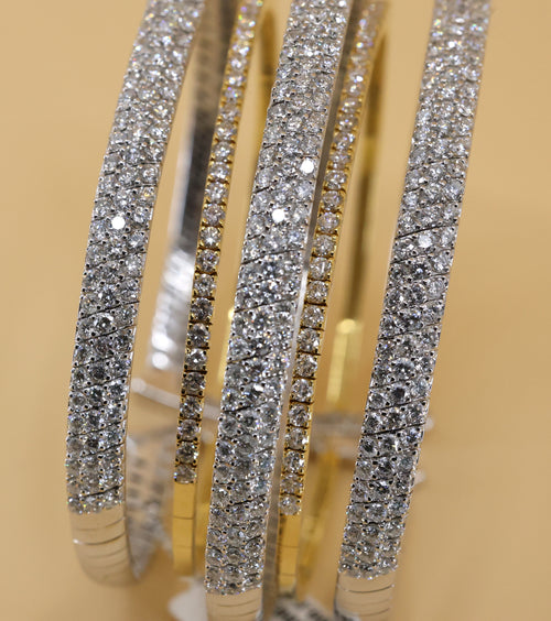 18k White & Yellow Gold Wide Bracelet, S16810