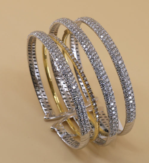 18k White & Yellow Gold Wide Bracelet, S16810