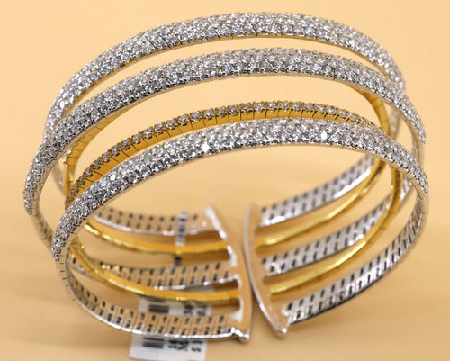 18k White & Yellow Gold Wide Bracelet, S16810