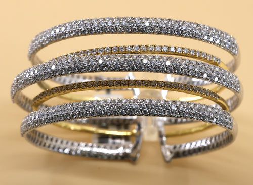 18k White & Yellow Gold Wide Bracelet, S16810