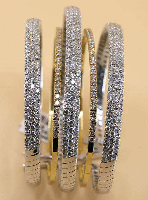 18k White & Yellow Gold Wide Bracelet, S16810