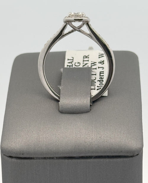 14k White Gold 0.75 CT Diamond Engagement Ring, 2.6gm, Size 7, S106570