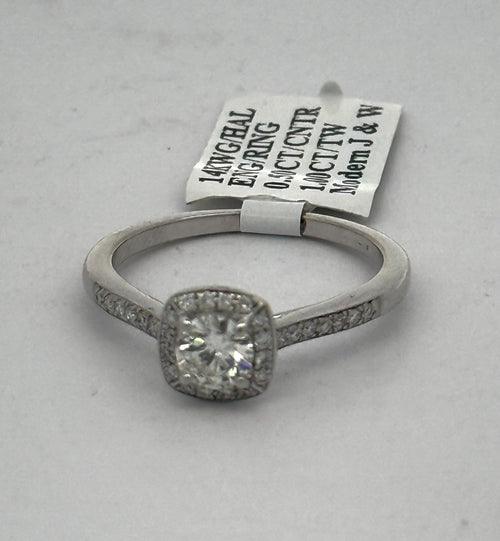 14k White Gold 0.75 CT Diamond Engagement Ring, 2.6gm, Size 7, S106570