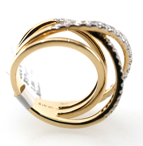 14k Yellow Gold Ladies 0.75 CT Diamond Bypass Ring, 10.6gm, Size 8, S108839