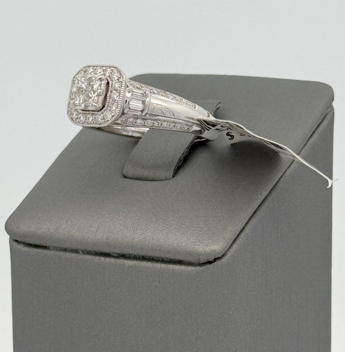 14K White Gold 0.75 CT Diamond Engagement ring, Size 6.25, 4.4g S100819