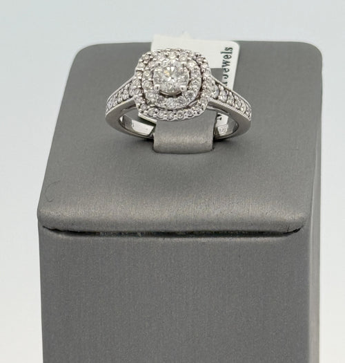 14K White Gold 0.75 CT Diamond Engagement ring, Size 5, 3.9g S14701