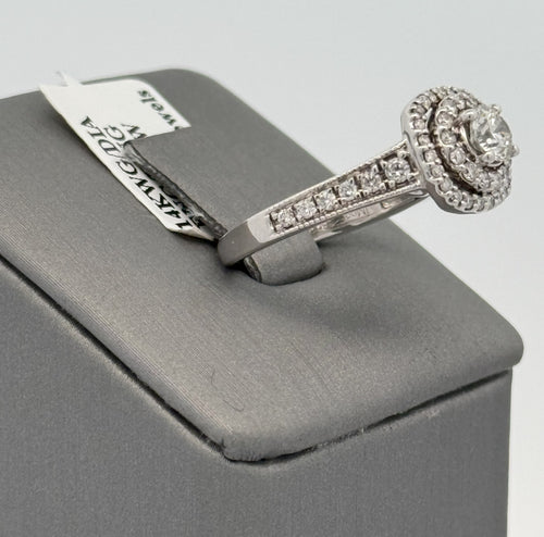 14K White Gold 0.75 CT Diamond Engagement ring, Size 5, 3.9g S14701
