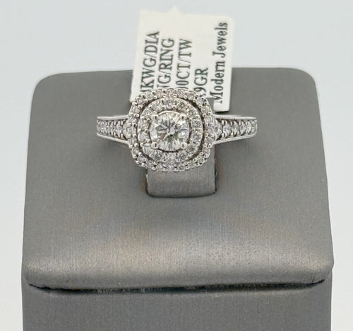 14K White Gold 0.75 CT Diamond Engagement ring, Size 5, 3.9g S14701
