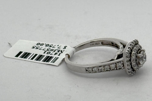 14K White Gold 0.75 CT Diamond Engagement ring, Size 5, 3.9g S14701