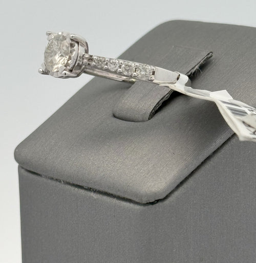 14k White Gold 0.90 CT Diamond Engagement Ring, 3.2g, Size 7, S15031