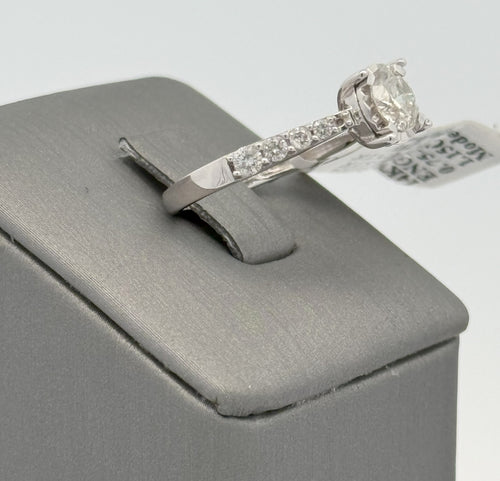 14k White Gold 0.90 CT Diamond Engagement Ring, 3.2g, Size 7, S15031