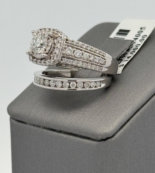 14k White Gold 1.75 CT Diamond Engagement Ring Set, 8.0gm, Size 4.5, S108015