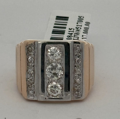 18k Yellow Gold 1.25 CT Diamond Men's Ring Estate, S108415 ( Pre-owned )