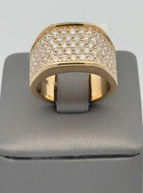 18k Yellow Gold 2.25 CT Diamond Men's Ring, 16.5g, Size 8, S108416