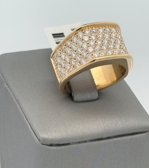 18k Yellow Gold 2.25 CT Diamond Men's Ring, 16.5g, Size 8, S108416