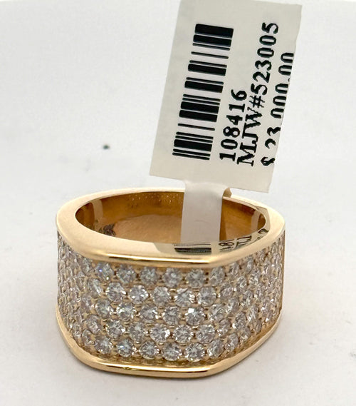 18k Yellow Gold 2.25 CT Diamond Men's Ring, 16.5g, Size 8, S108416