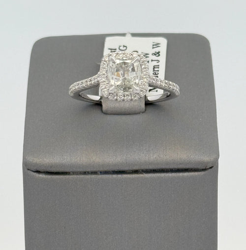 18k White Gold 1.25 CT Diamond Engagement Ring, 3.4gm, Size 6.5, S107725