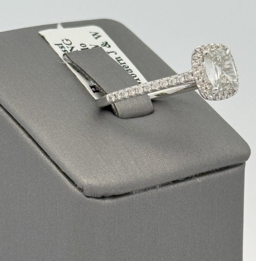 18k White Gold 1.25 CT Diamond Engagement Ring, 3.4gm, Size 6.5, S107725