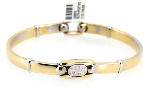 Sauro 18k White & Yellow Gold Bangle Bracelet 23.8g, S108850