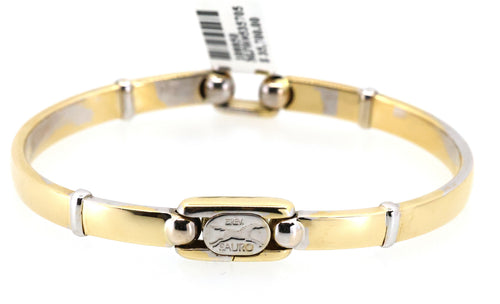 Sauro 18k White & Yellow Gold Bangle Bracelet 23.8g, S108850