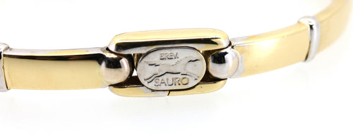 Sauro 18k White & Yellow Gold Bangle Bracelet 23.8g, S108850