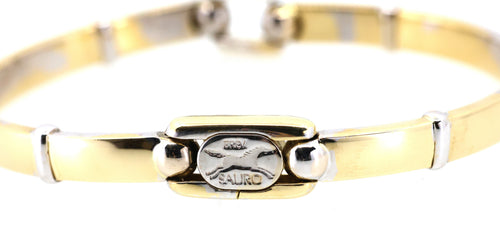 Sauro 18k White & Yellow Gold Bangle Bracelet 23.8g, S108850