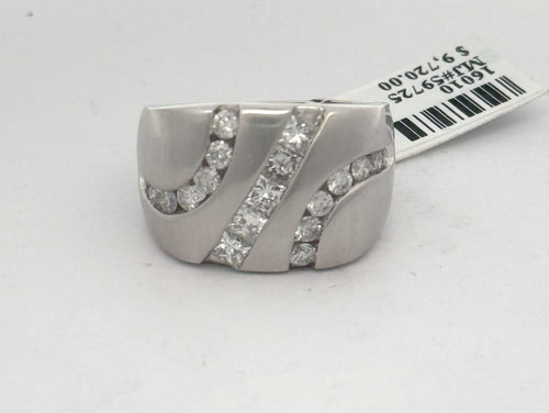 10k White Gold 1.60CT Diamond Men's Wedding Band, 8.8g, Size 10, S16010