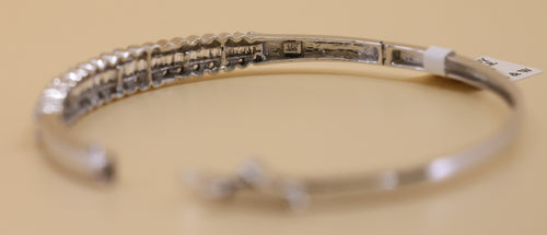 14k  White Gold 1.75CT Diamond Ladies Bangle Bracelet, 13.7gm, S108853
