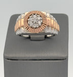 14k Two Tone Gold 0.25 CT Diamond Men's Fancy Band, S104819