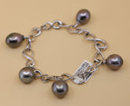 Utopia 18k White Gold Tahitian Pearl Bracelet, 37.9gr, S102561