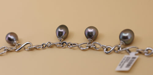Utopia 18k White Gold Tahitian Pearl Bracelet, 37.9gr, S102561