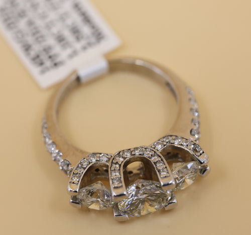 14k White Gold 2.95CT Diamond Engagement Ring, 5.0g, Size 5.5, S108852