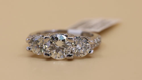 14k White Gold 2.95CT Diamond Engagement Ring, 5.0g, Size 5.5, S108852