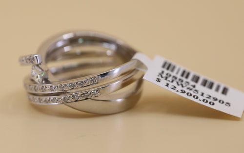 18k White Gold Ladies 0.50 CT Diamond Fancy Ring, 8.9gm, Size 7.25, S108854