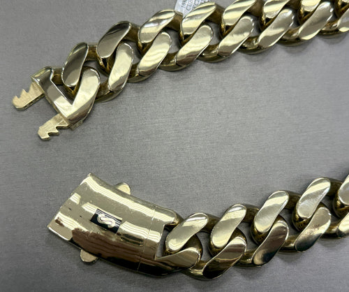 10k Yellow Gold Holl Cuban Link Chain necklace, 20", 82g, S108437