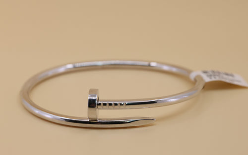Cartier Juste un Clou Style Bracelet - 18k White Gold, Size 18, S108861