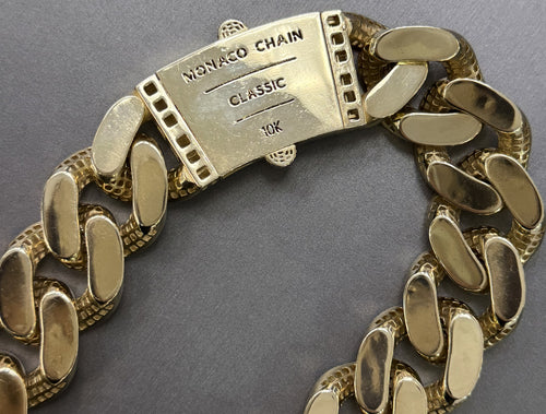 10k Yellow Gold Holl Cuban Link Chain necklace, 20", 82g, S108437